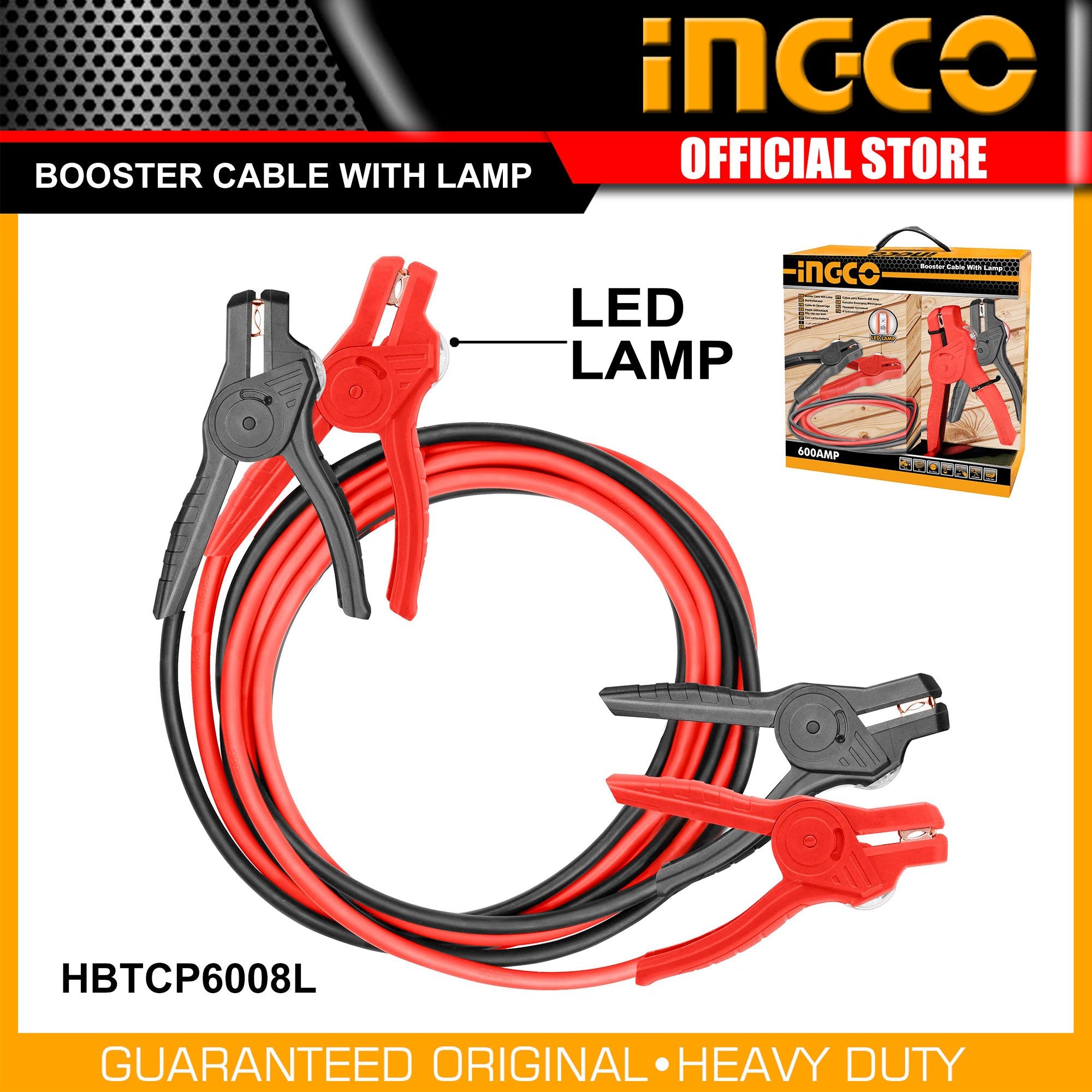 Ingco Booster cable with lamp 600A HBTCP6008L