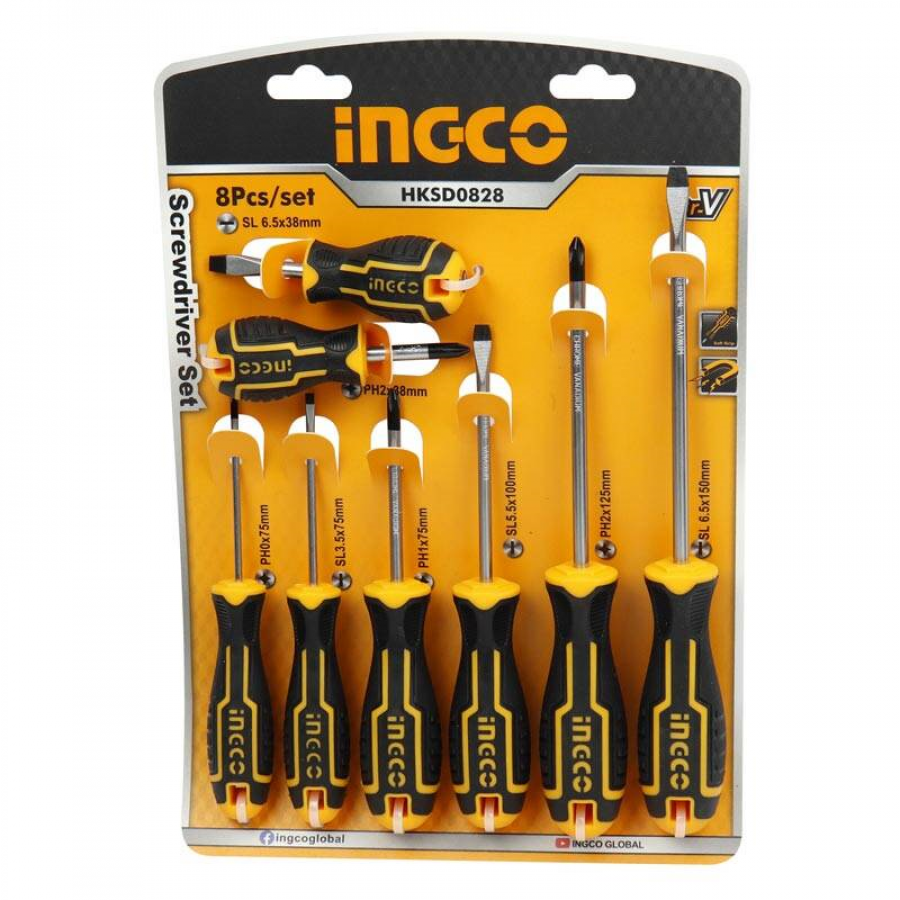 Ingco 8 Pcs screwdriver set HKSD0828