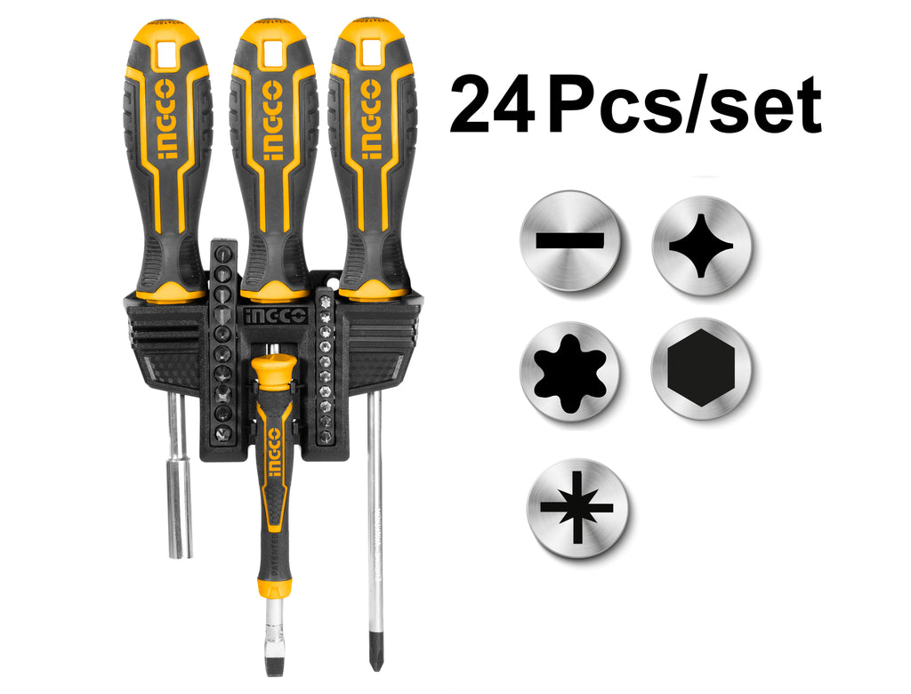 Ingco 24 pcs screwdriver and bits set HKSDB02482