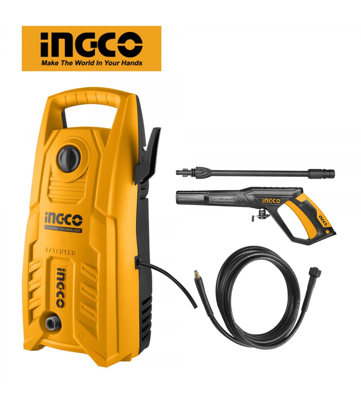 Ingco High pressure washer 1400W 130Bar HPWR14008