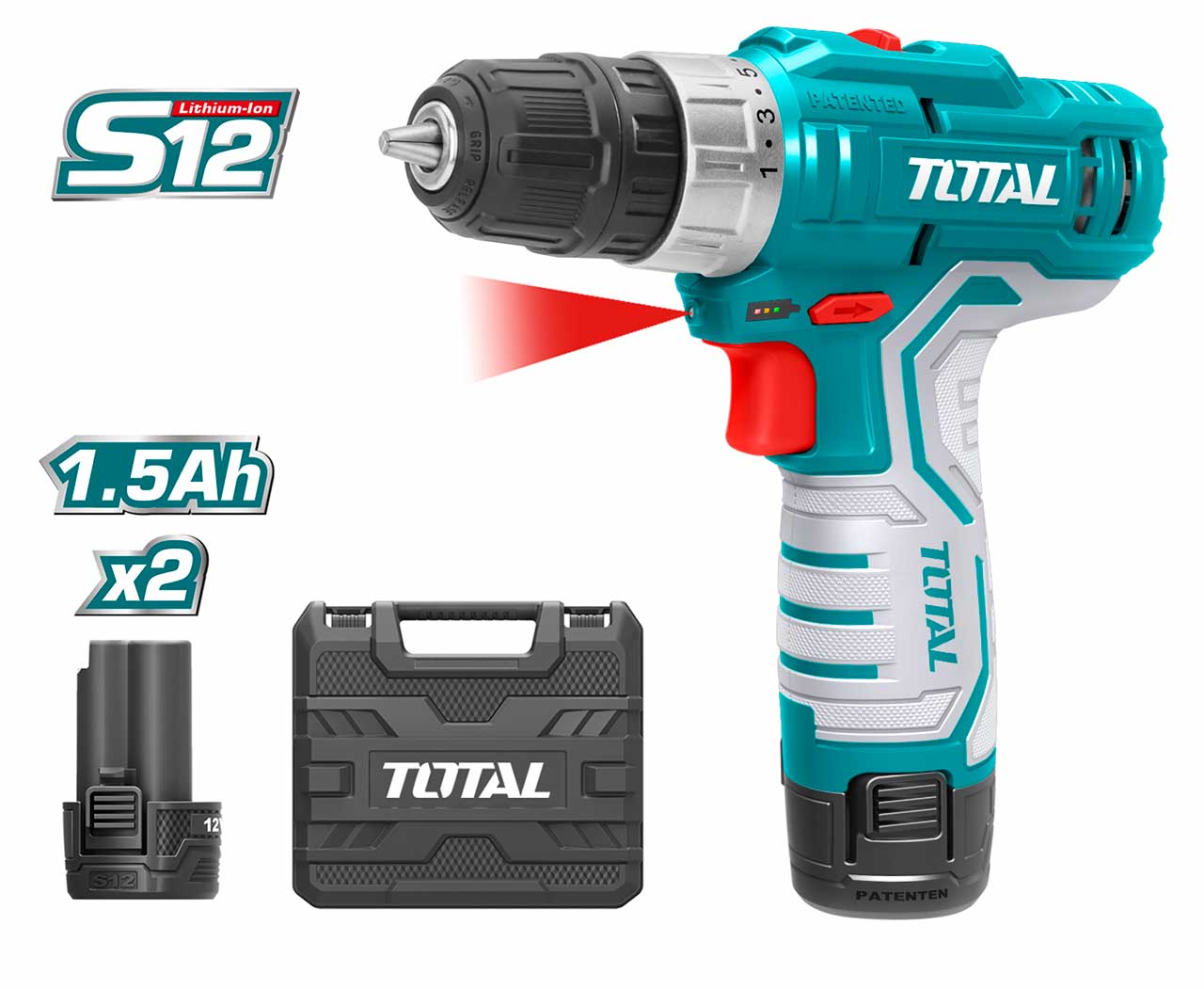 Total Lithium-Ion cordless drill 12V 10mm TDLI12325